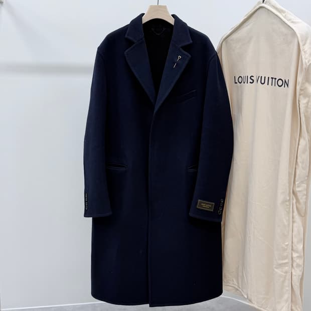 [S+급/52] 루이비통 모노그램 더블 페이스 울 코트 자켓 다크네이비