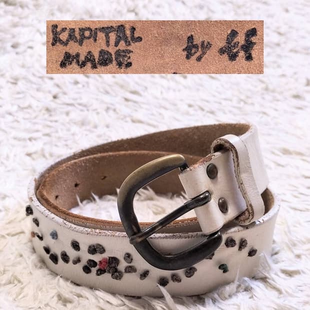 kapital 캐피탈 빈티지 가공 가죽 벨트