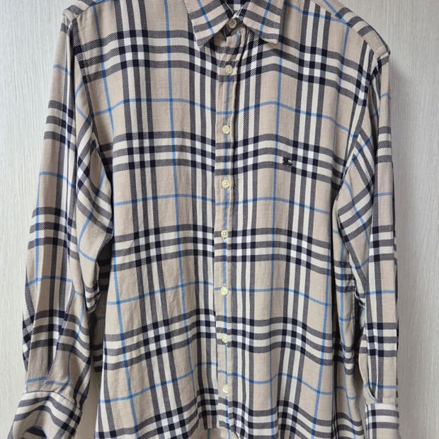 (정품) 버버리 체크 남방 셔츠 코튼 남방 M