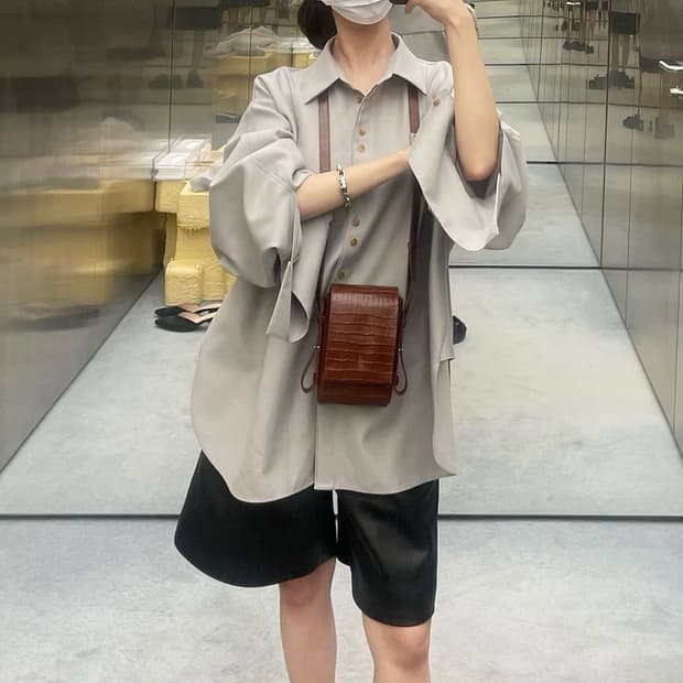 에핑글러 로우 버튼 셔츠 
