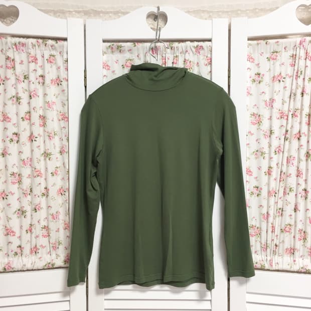 빈티지 그린 목폴라 슬리브