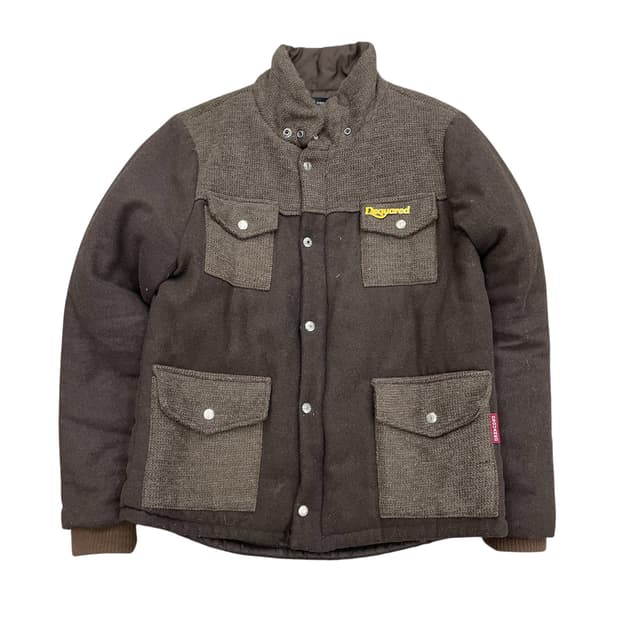 디스퀘어드 브라운 울 혼방 자켓