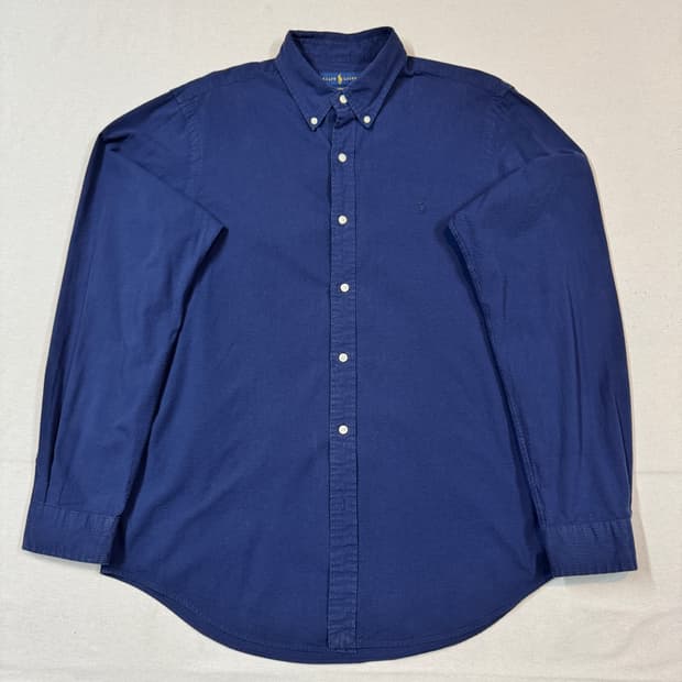 L) 폴로 랄프로렌 클래식핏 네이비 시어서커 린넨 셔츠