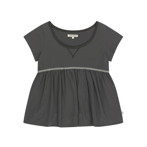코이세이오 Lace ballon t-shirt dark grey