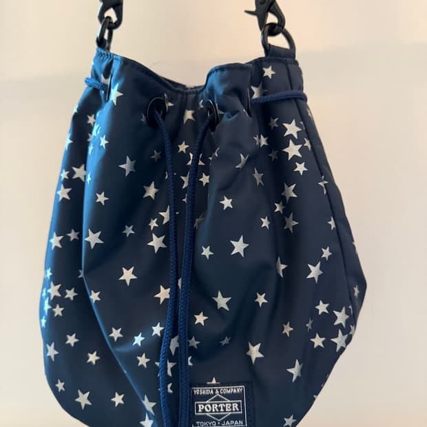 헤드포터 요시다포터 스타 패턴 벌룬삭 네이비