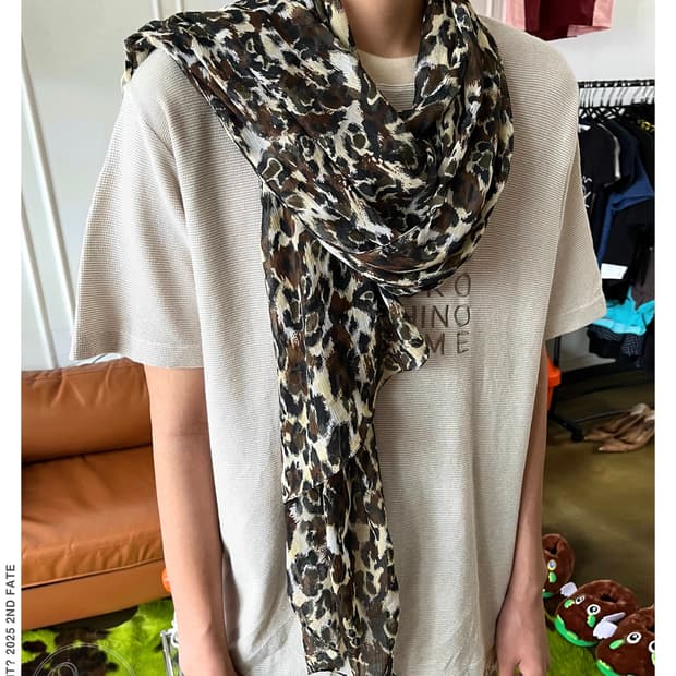 Indian Vintage Leopard Long Scarf
