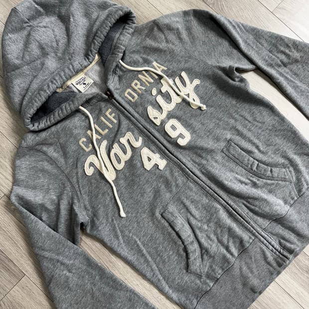 후아유 그레이 후드집업