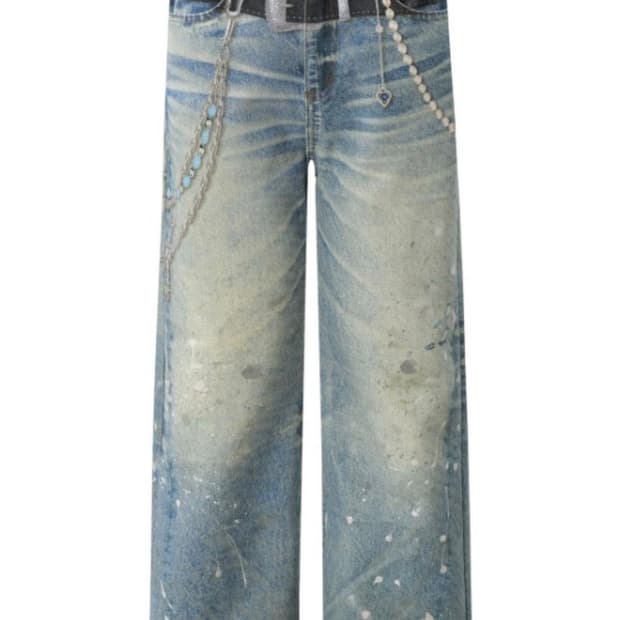 빈티지 워싱 페인팅 데님 