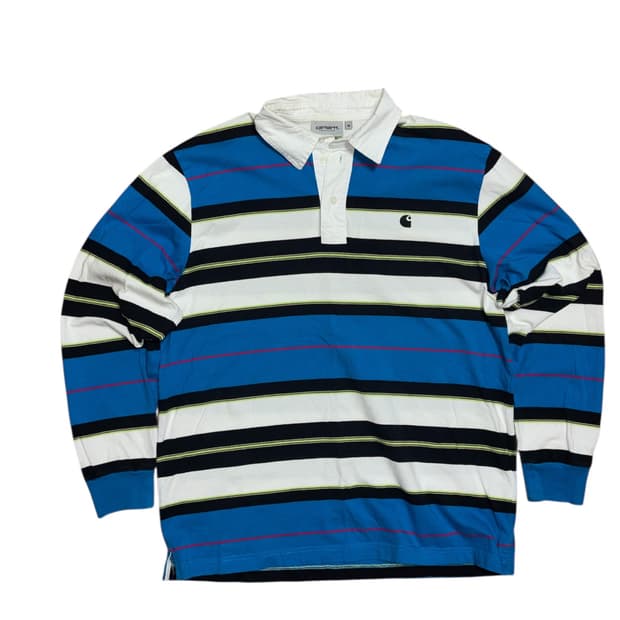 칼하트 wip 스트라이프 럭비 폴로티