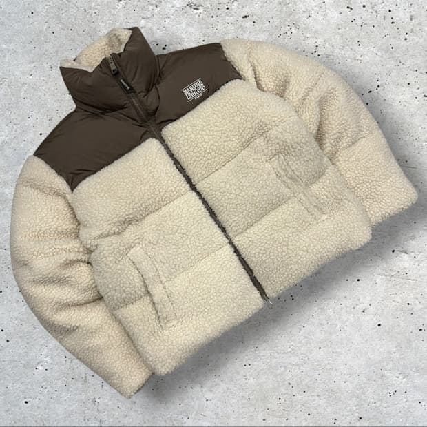 [S] 마리떼 프랑소와저버 아이보리/브라운 양털 숏패딩 A885