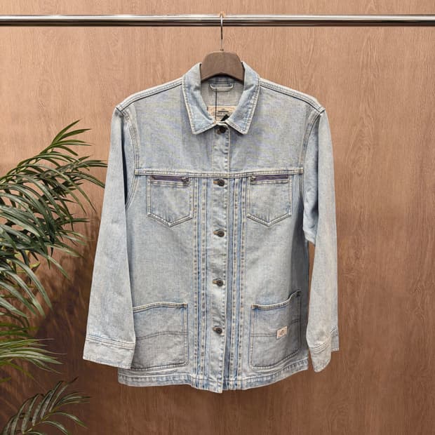 랄프 로렌 진스 컴퍼니 데님 자켓 워크 포켓 로고 패치 디테일 블루