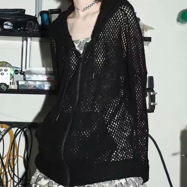 Y2K 펑크 여름 후드집업