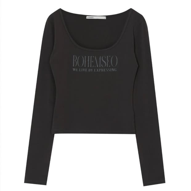 보헤미안서울 페일 프린티드 롱슬리브 / 챠콜