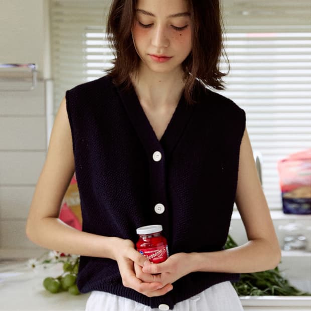 hfm 히든포레스트마켓 허니비 오픈 니트 베스트가디건 프리사이즈 새상품