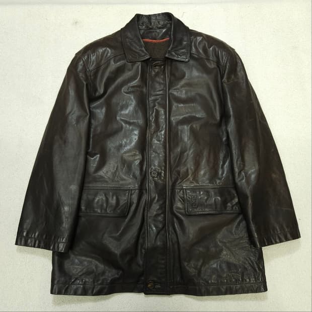 90s 입생로랑 송아지 가죽 자켓 100