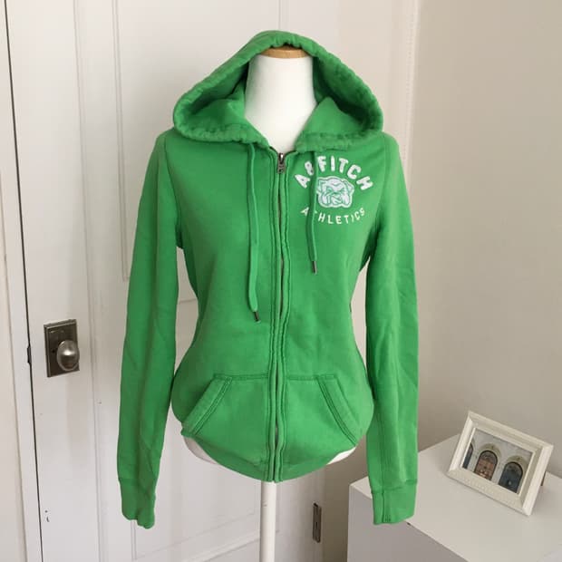 아베크롬비 y2k 패치 후드집업 연두