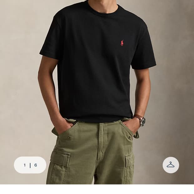 (새상품) 폴로 랄프로렌 헤비웨이트 블랙 티셔츠