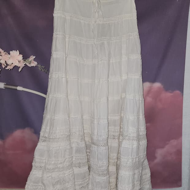 레이스 화이트 스커트