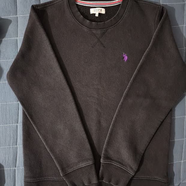 Uspa 폴로 맨투맨 블랙 그레이 네이비