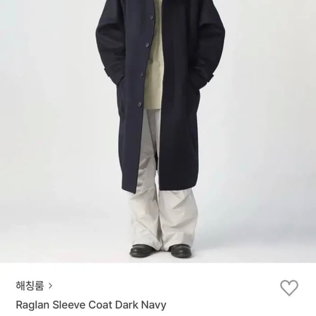[M] 해칭룸 레글런 슬리브 발마칸 코트 다크네이비