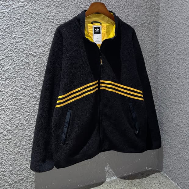 아디다스 삼선 배색 플리스 집업