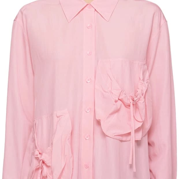 open yy patch pocket shirt pink