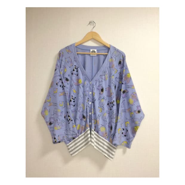 Scolar 스칼라 라이트퍼플 애니멀 프린팅 가디건