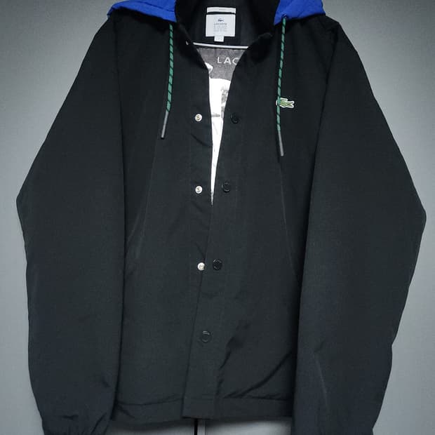 라코스테 블랙후드점퍼