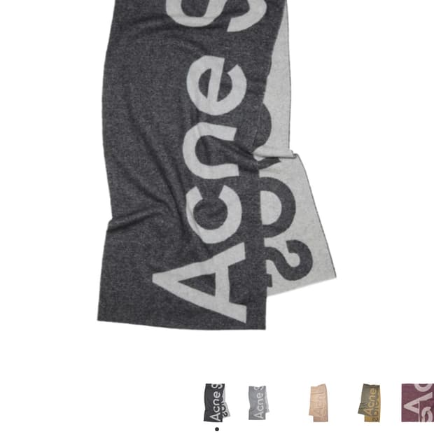 아크네 스튜디오 로고 자카드 머플러 블랙