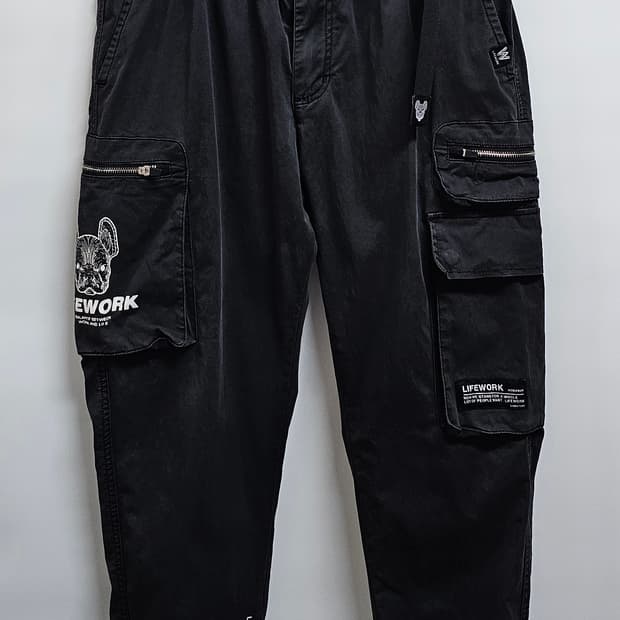 라이프워크 블랙 카고 조거팬츠 L