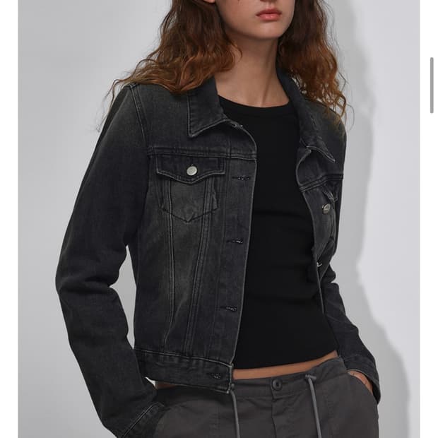 블랙업 흑청 데님자켓