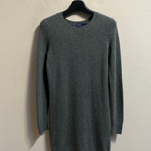 폴로 랄프로렌 엘보 패치 울 니트 드레스