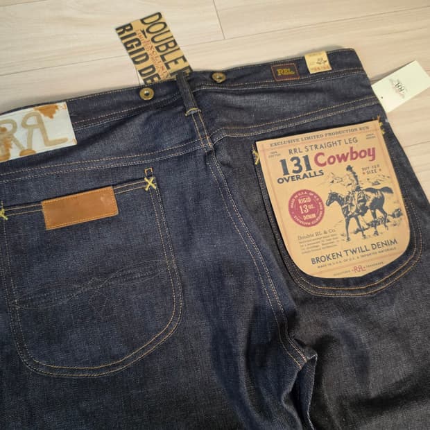 RRL 더블알엘 131 카우보이 오버롤 데님 팬츠 34