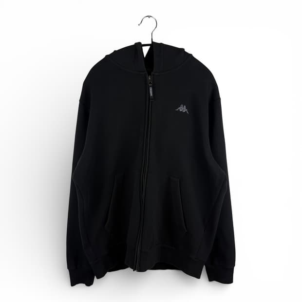 XL) 카파 로고 후드집업 블랙