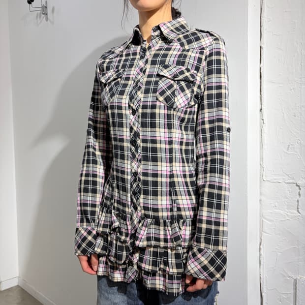 Sweet Girl 핑크 체크 프릴 원피스