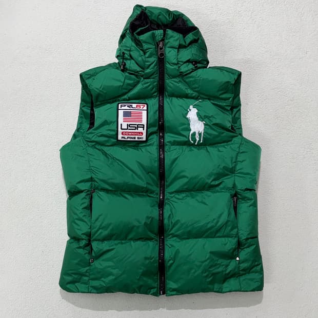 폴로 랄프로렌 빅포니 USA 후드 조끼패딩 S 95