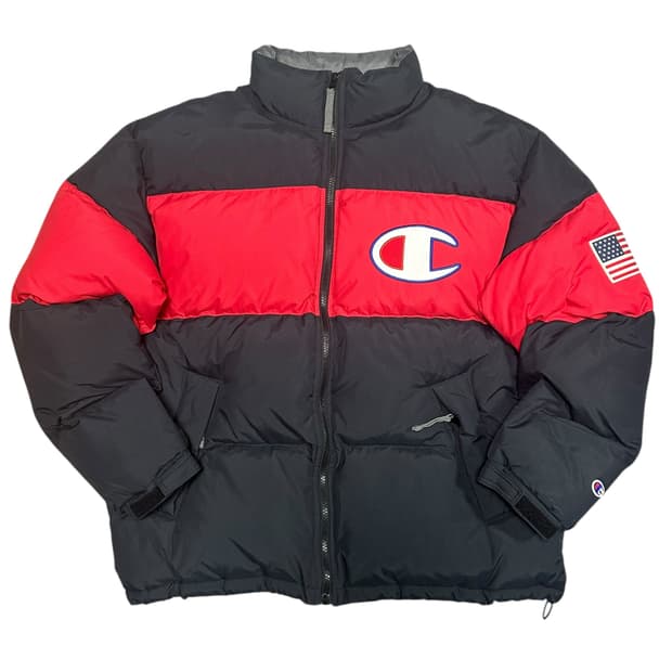 ✨ (바배) 챔피온 빅로고 성조기 패딩