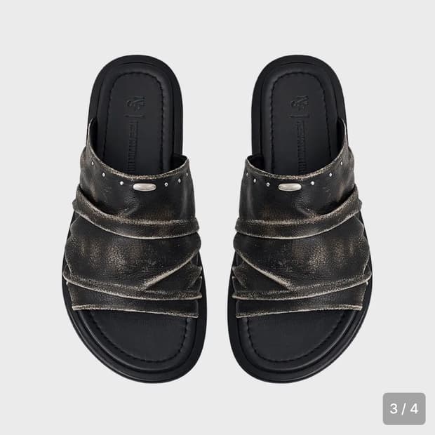 네거티브쓰리 Slouchy Cowskin Slides 2size