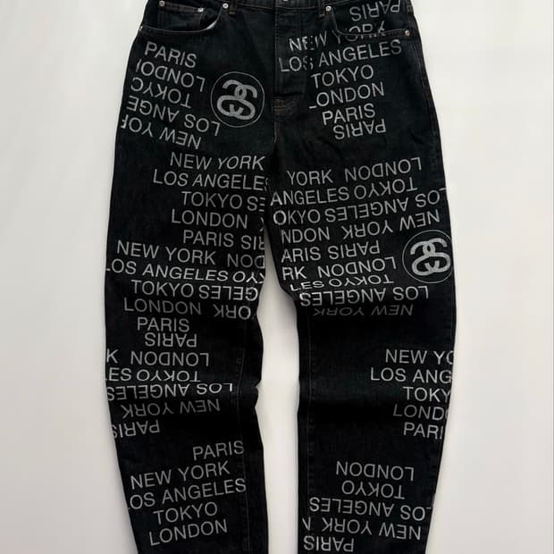 Stussy 스투시 빅올진 시티 링크 워시드 블랙 데님