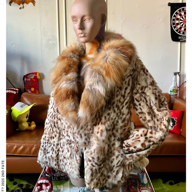 Real Fox & Goat Skin Leopard Fur Jacket