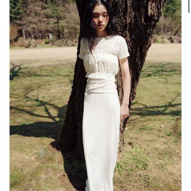 모노하 저지 롱스커트 Jersey Long Skirt (White)
