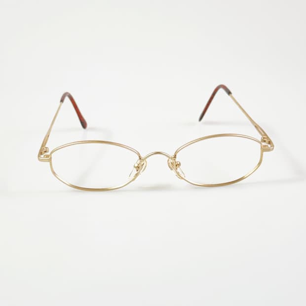 90s OTIC 골드 슬림 오벌 메탈 프레임 빈티지 안경