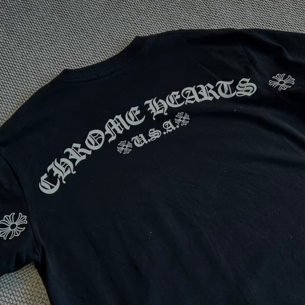 크롬하츠 USA 아치 로고 반팔 블랙