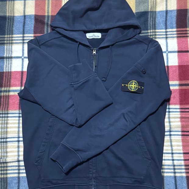 스톤 아일랜드 후드집업 (네이비,XL)