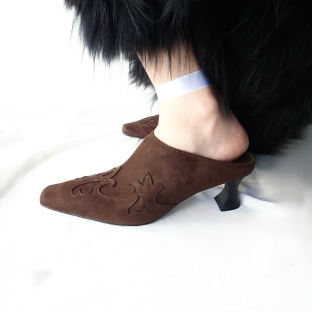Western suede mule / brown
