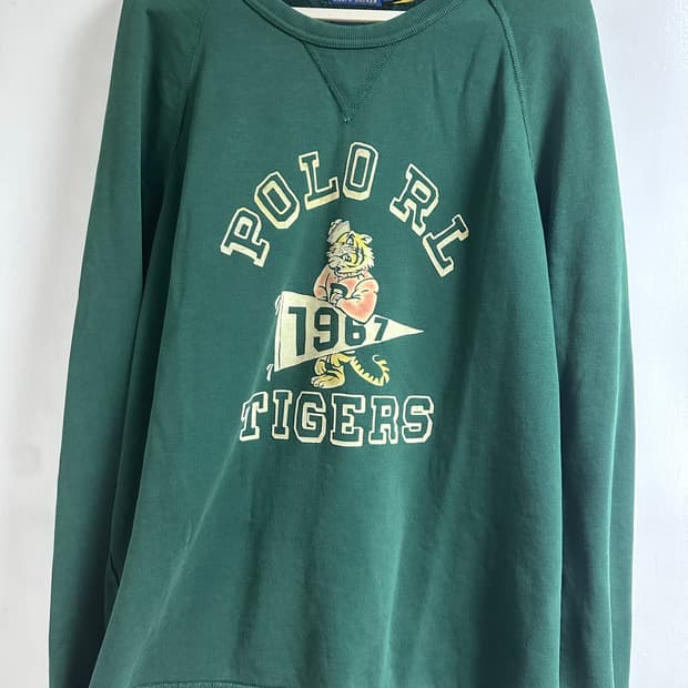 폴로 랄프로렌 그린 타이거 맨투맨 티셔츠