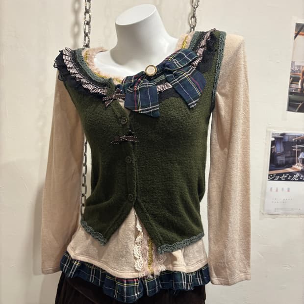 초코 도트 리본 해바라기 버튼 말차 베스트 모리 러블리