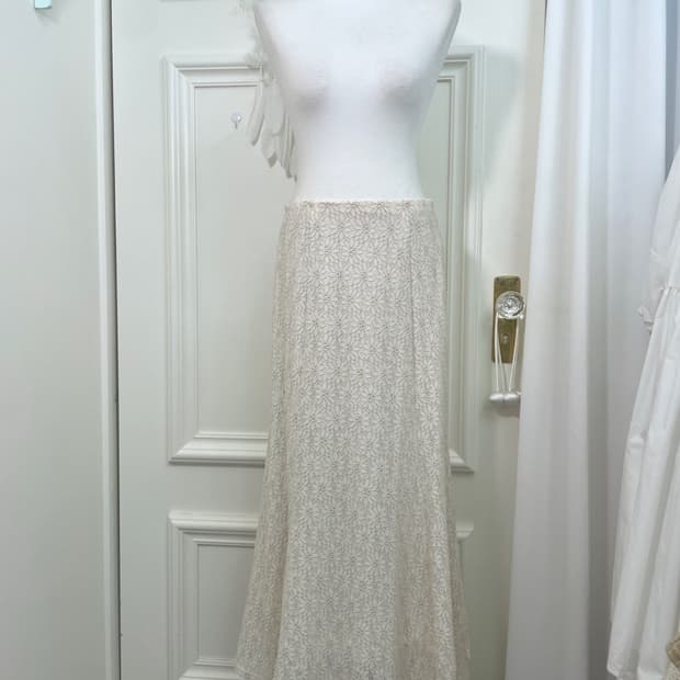 ivory beige flower lace mermaid long ban