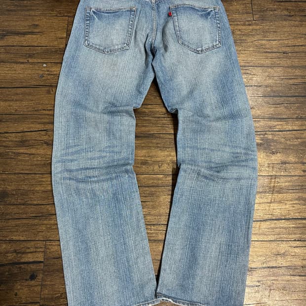 밥슨 BOBSON Crack Wash 연청 워싱 데님 팬츠 35인치 일본