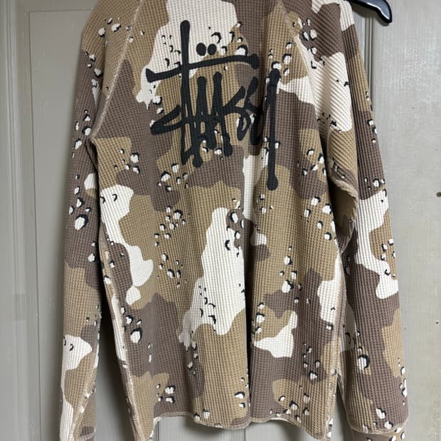 L 스투시 래글런 써멀 롱슬리브 크루 데저트 카모